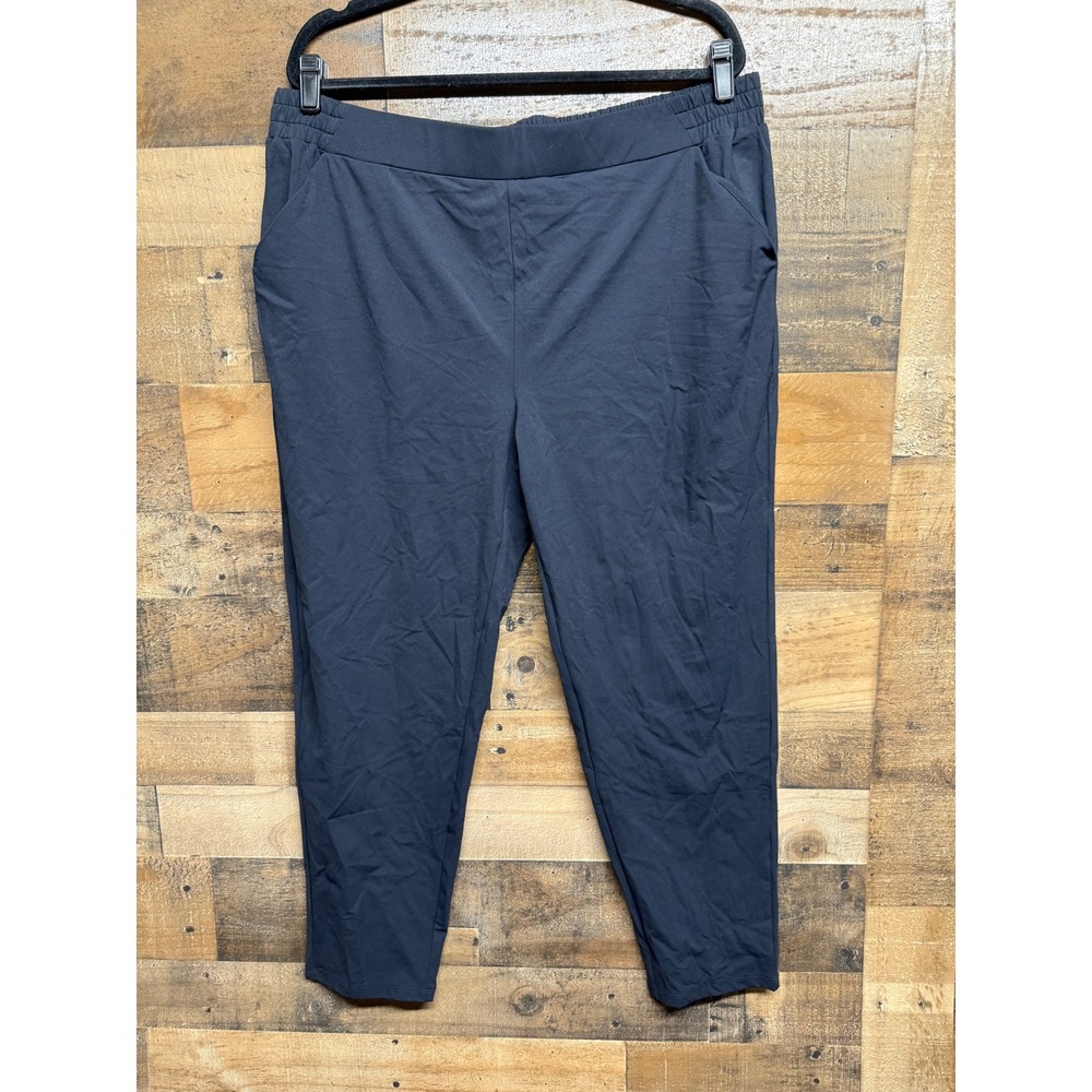 NWT Soma Tech Knit Ankle Pants Black Tapered Elastic Waist XL 570351071 New